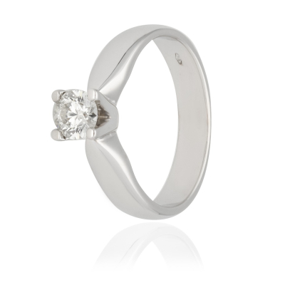 SOLITAIRE WHITE GOLD 18KT 0.35ct G/SI RINGSIZE N°10