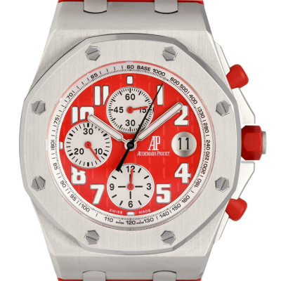 ROYAL OAK OFFSHORE RHONE-FUSTERIE LIMITED EDITION 500PZ 26108ST STEEL RED DIAL 42MM