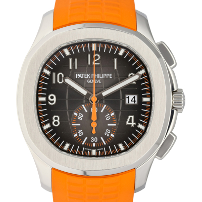 AQUANAUT 5968A STAINLESS STEEL ORANGE BRACELET CERTIFICATE OF AUTHENTICITY OF PATEK PHILIPPE 42.2MM 