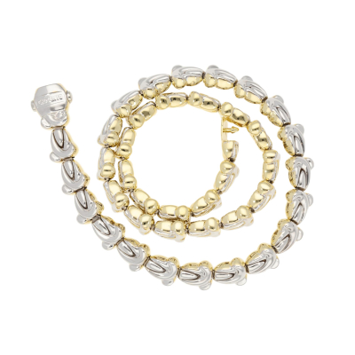 CHIMENTO NECKLACE IN WHITE AND YELLOW GOLD 18K