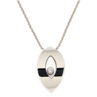 CHOPARD OVAL WHITE GOLD PENDANT 79374