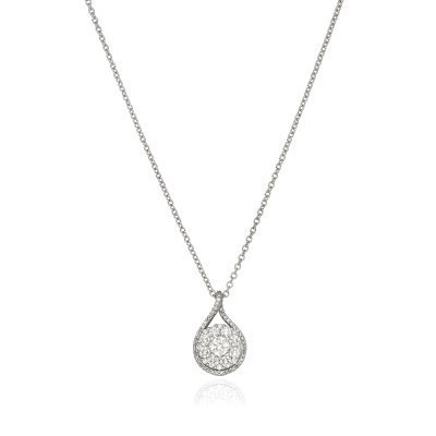 PENDANT WHITE GOLD 18KT DIAMONDS CENTRAL 0.22ct / OTHER 0.57ct 4.1GR