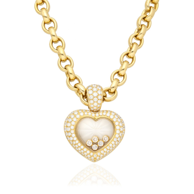 NECKLACE HAPPY DIAMONDS HEART 79/6602-20 YELLOW GOLD 18KT DIAMONDS TOTAL 1.87ct
