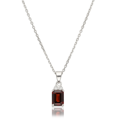 NECKLACE IN WHITE GOLD 18KT PENDANT TURMALINA AND 0.06ct DIAMONDS