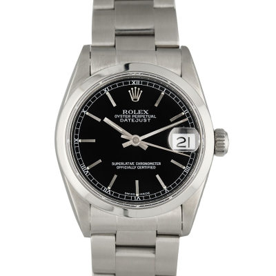DATEJUST 68240 STAINLESS STEEL BLACK DIAL 31MM YEAR 1983