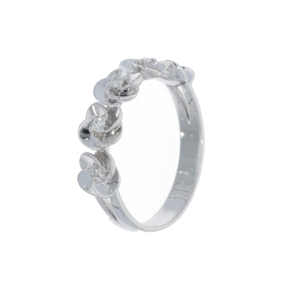 LOWERS RING IN WHITE GOLD AND DIAMONDS 