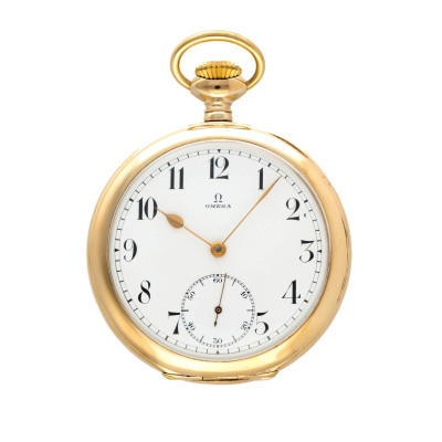 OMEGA POCKET WATCH VINTAGE YELLOW GOLD 14kt WEIGHT 38GR