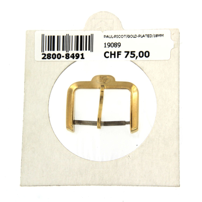PAUL PICOT YELLOW GOLD PLATED TANG BUCKLE 18MM