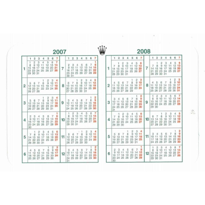 Rolex Calendar 2007-2008