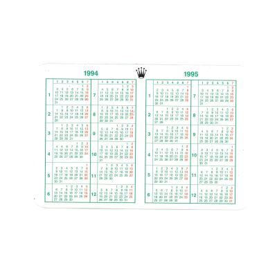 Rolex Calendar 1994-1995