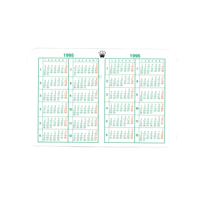 Rolex Calendar 1995-1996