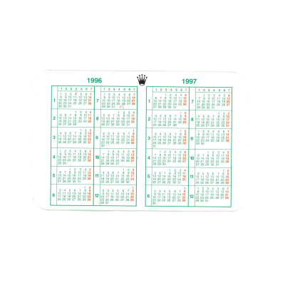 Rolex Calendars 1996-1997