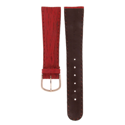 GENUINE SHARK LEATHER RED STRAP 20MM